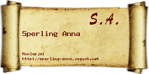 Sperling Anna névjegykártya