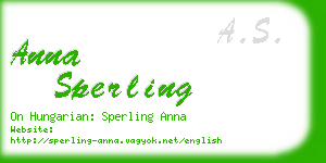 anna sperling business card